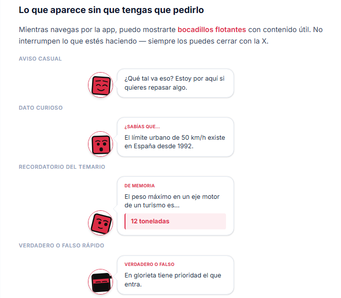 Tuvi mostrando diferentes tipos de bocadillos en la app